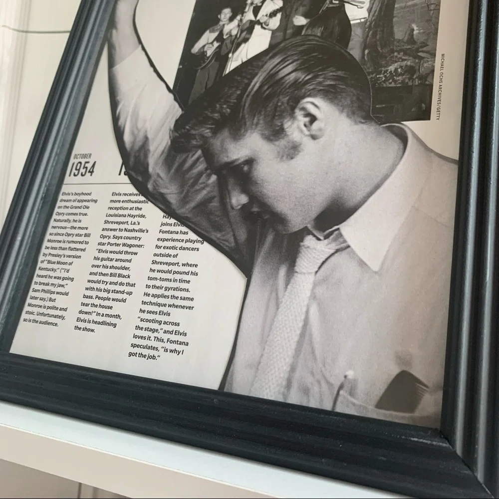 Elvis Presley 1954 Collage Vintage Early Career Rock n‎ Roll Wall Art